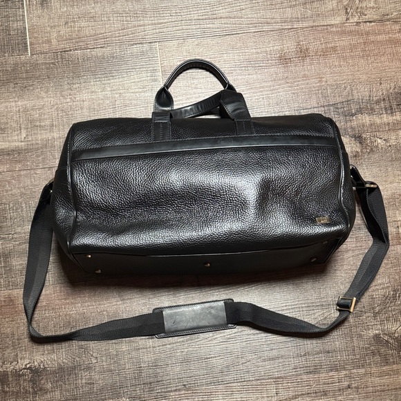 Dunhill Other - Dunhill pebbled Black Leather Men's Duffle Bag